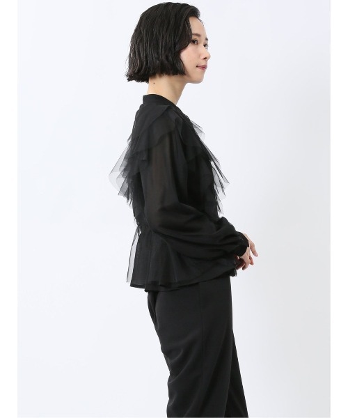 m.f.editorial(エムエフエディトリアル)の「【ハンドウォッシャブル】m.f.エディトリアル レディース フリル 前開き 長袖 ブラウス(シャツ/ブラウス・レディース・ブラック/ベージュ/グレー系その他2・FREE)」の18枚目の写真