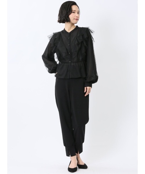 m.f.editorial(エムエフエディトリアル)の「【ハンドウォッシャブル】m.f.エディトリアル レディース フリル 前開き 長袖 ブラウス(シャツ/ブラウス・レディース・ブラック/ベージュ/グレー系その他2・FREE)」の17枚目の写真