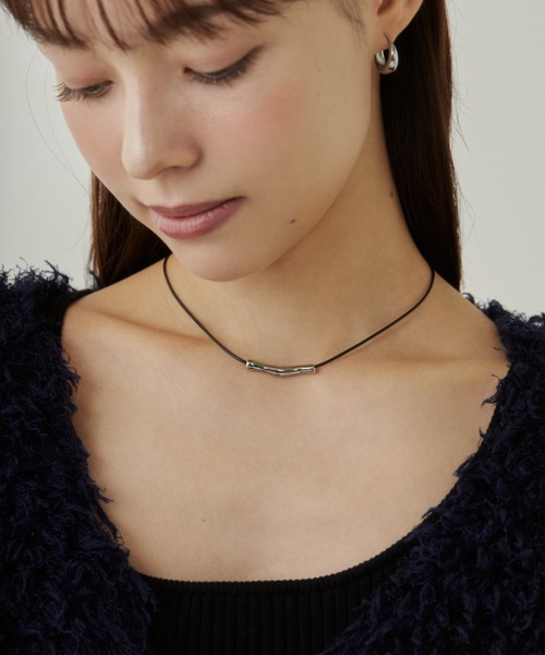 ネックレス・チョーカー LC1204 UX GNT 45cm Leather cord choker チョーカー ネックレス ｜ LUNACHIC