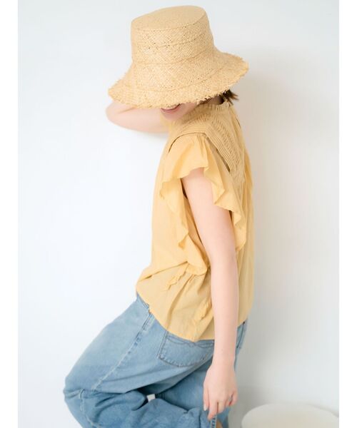 Ungrid（アングリッド）の「コットンノースリフリルブラウス（シャツ/ブラウス・レディース・イエロー/ブラック/オフホワイト・FREE）」の5枚目の写真