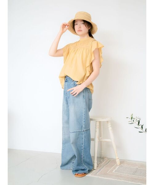 Ungrid（アングリッド）の「コットンノースリフリルブラウス（シャツ/ブラウス・レディース・イエロー/ブラック/オフホワイト・FREE）」の8枚目の写真