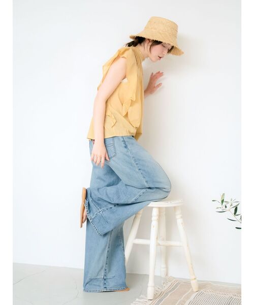 Ungrid（アングリッド）の「コットンノースリフリルブラウス（シャツ/ブラウス・レディース・イエロー/ブラック/オフホワイト・FREE）」の10枚目の写真