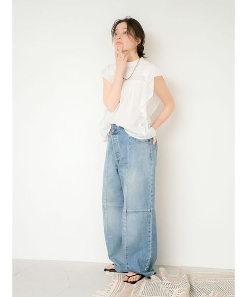 Ungrid（アングリッド）の「コットンノースリフリルブラウス（シャツ/ブラウス・レディース・イエロー/ブラック/オフホワイト・FREE）」の18枚目の写真