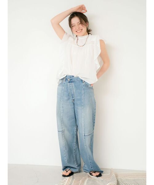 Ungrid（アングリッド）の「コットンノースリフリルブラウス（シャツ/ブラウス・レディース・イエロー/ブラック/オフホワイト・FREE）」の19枚目の写真