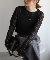メローレースクルーネックプルオーバー