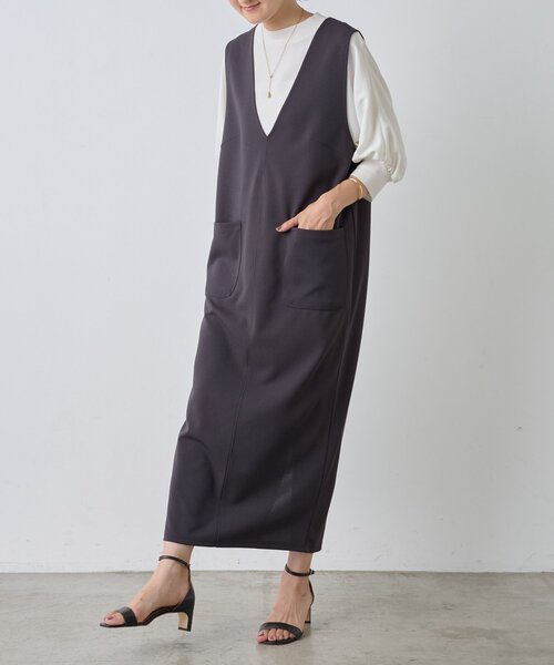 BEARDSLEY（ビアズリー）の「スッキリジャンパースカート（ジャンパースカート・レディース・グレー/ブラック・0/1）」の3枚目の写真