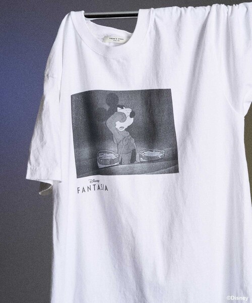 tシャツ 「DISNEY FANTASIA」 ボックスモノクロフロントプリント Tシャツ/ディズニー/ファンタジア/ミッキーマウス レディース セール】【DISNEY FANTASIA】 ボックスモノクロフロントプリント