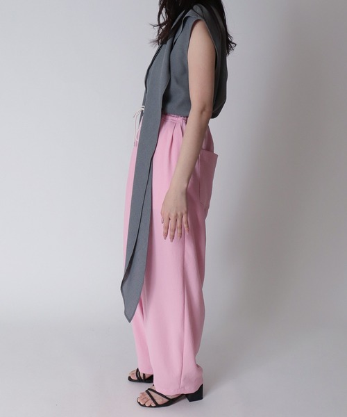 DRESSLAVE（ドレスレイブ）の「B7 / curve tapered pants(カーブテーパードパンツ)（その他パンツ・レディース・ブラック/ピンク・38）」の4枚目の写真