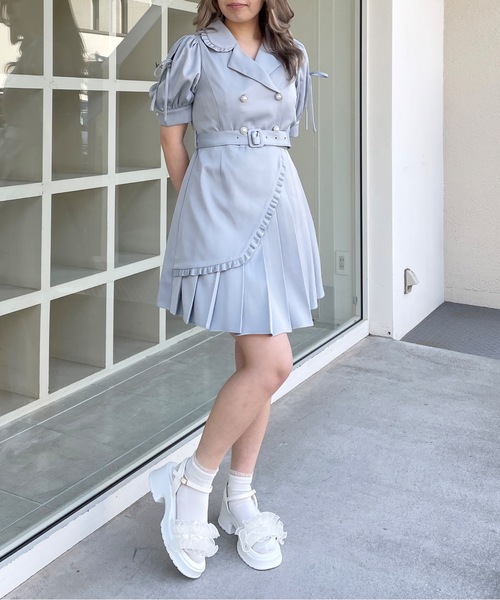 one way フリルテーラードワンピース セール】フリルテーラードワンピース（ワンピース）｜one way