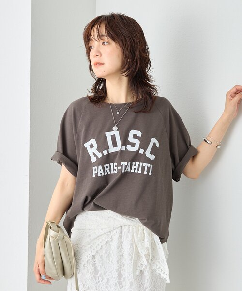 RIVE DROITE（リヴドロワ）の「【Yossshiiii企画/6色展開/ひんやりタッチ】R.D.S.CロゴTee（Tシャツ/カットソー・レディース・ブラック/ホワイト/ブラウン/モカ/ミント/ネイビー/ピンク・FREE）」の10枚目の写真