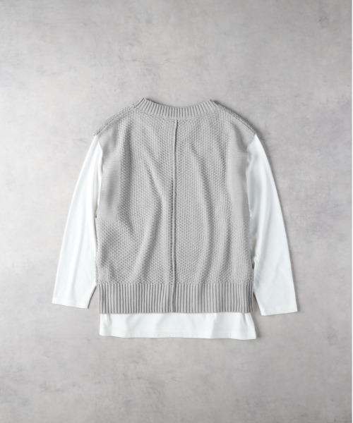 HONEYSUCKLE ROSE（ハニーサックルローズ）の「【HONEYSUCKLE ROSE】ニットベストレイヤード（アンサンブル・レディース・グレー/オフホワイト/ブラック・M/L）」の15枚目の写真
