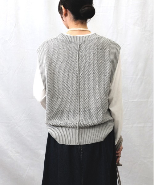 HONEYSUCKLE ROSE（ハニーサックルローズ）の「【HONEYSUCKLE ROSE】ニットベストレイヤード（アンサンブル・レディース・グレー/オフホワイト/ブラック・M/L）」の19枚目の写真