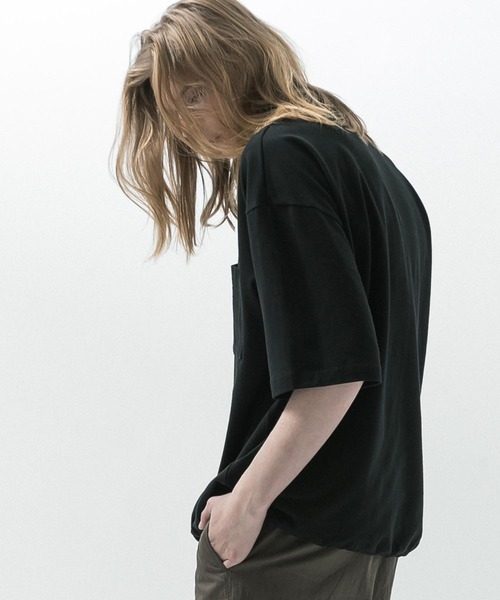 SLICK（スリック）の「【SLICK/スリック】40/2 Moss Stitch Drawstring Polo Shirt / 鹿の子ドローストリングポロシャツ/オーバーサイズ /バルーン シルエット（ポロシャツ・メンズ・キナリ/ブラック/チャコールグレー・1/2/3）」の15枚目の写真