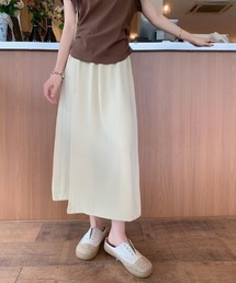 シンプルハイウエストワイドパンツ