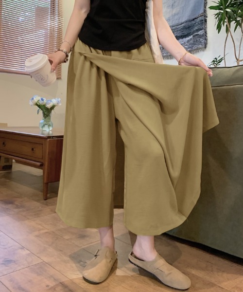 FAVORITO(ファヴォリート)の「シンプルハイウエストワイドパンツ(その他パンツ・レディース・カーキ/ブラウン/ブラック/ベージュ・XL/L/M)」の4枚目の写真