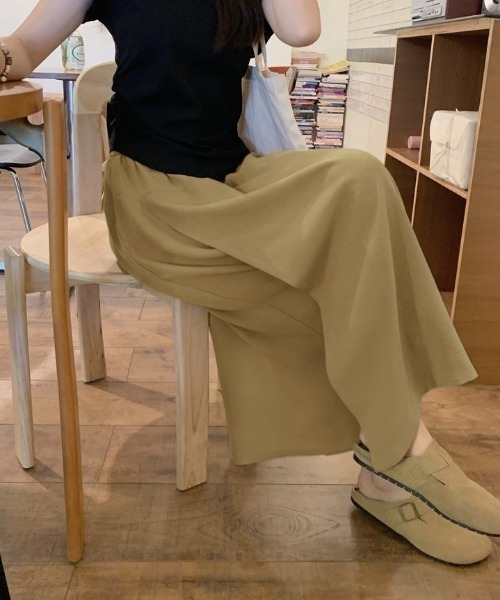 FAVORITO(ファヴォリート)の「シンプルハイウエストワイドパンツ(その他パンツ・レディース・カーキ/ブラウン/ブラック/ベージュ・XL/L/M)」の8枚目の写真