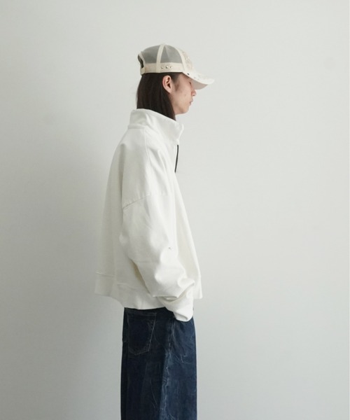Basketcase(バスケットケース)の「Basketcase HENCH QUARTER ZIP(スウェット・メンズ・ホワイト・MEDIUM)」の1枚目の写真