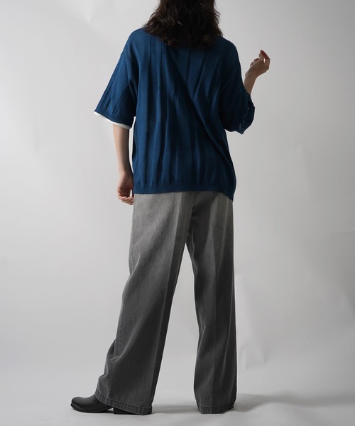 25SS エンボス スキッパー ニットポロシャツ メンズ レディース