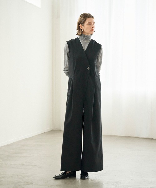 新品未使用 vneck wide combinaison オールインワン Aletta vita サロペット オールインワン レイヤード Vネック 両V