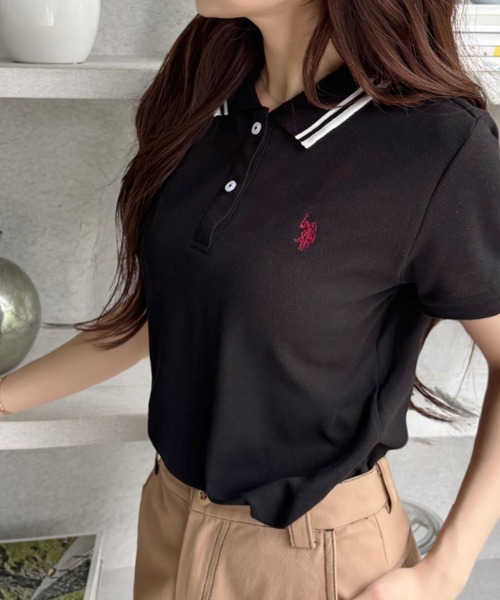 U.S. POLO ASSN.(ユーエスポロアッスン)の「U.S. POLO ASSN. 襟 配色ライン 鹿子 ポロシャツ(ポロシャツ・レディース・サックスブルー/ホワイト×ネイビー/ブラック×ホワイト/ブルー系その他・M/L/S)」の22枚目の写真