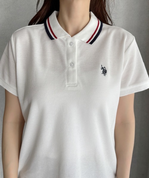U.S. POLO ASSN.(ユーエスポロアッスン)の「U.S. POLO ASSN. 襟 配色ライン 鹿子 ポロシャツ(ポロシャツ・レディース・サックスブルー/ホワイト×ネイビー/ブラック×ホワイト/ブルー系その他・M/L/S)」の5枚目の写真