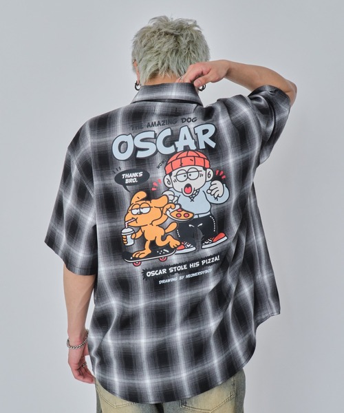 WEGO（ウィゴー）の「WEGO/イラストオンブレチェックシャツ（シャツ/ブラウス・メンズ・ブラック系その他2/ホワイト系その他2/ブルー系その他2/ブラウン系その他2・MEDIUM/LARGE）」の19枚目の写真