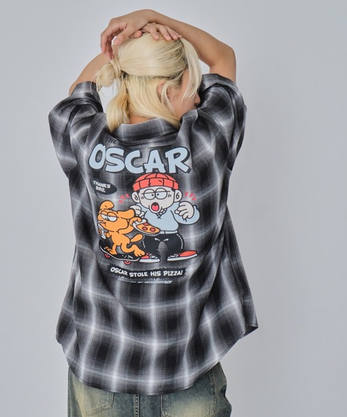 WEGO（ウィゴー）の「WEGO/イラストオンブレチェックシャツ（シャツ/ブラウス・メンズ・ブラック系その他2/ホワイト系その他2/ブルー系その他2/ブラウン系その他2・MEDIUM/LARGE）」の14枚目の写真