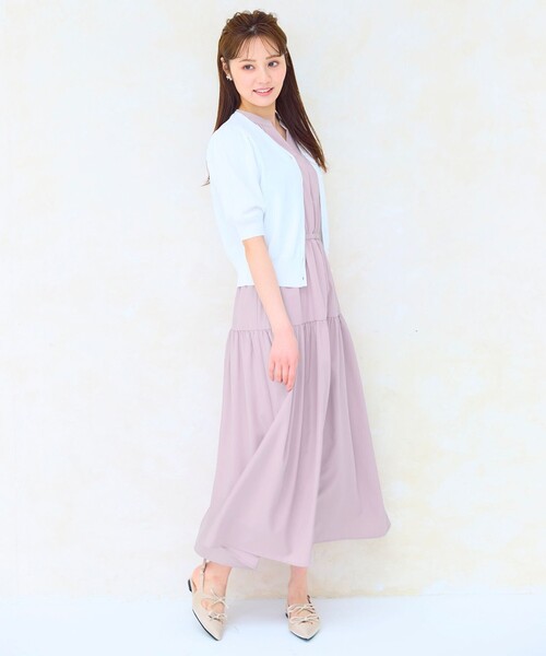 Feroux(フェルゥ)の「ハーフスリーブ カーディガン(カーディガン/ボレロ・レディース・ホワイト系/ライラック系/レッド系/ブラック系・F)」の8枚目の写真