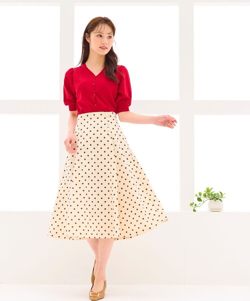 Feroux(フェルゥ)の「ハーフスリーブ カーディガン(カーディガン/ボレロ・レディース・ホワイト系/ライラック系/レッド系/ブラック系・F)」の10枚目の写真