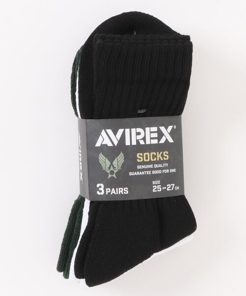 AVIREX（アヴィレックス）の「【AVIREX】アビレックス クルーソックス 3足セット W-001（ソックス/靴下・メンズ・マルチ・FREE）」の4枚目の写真