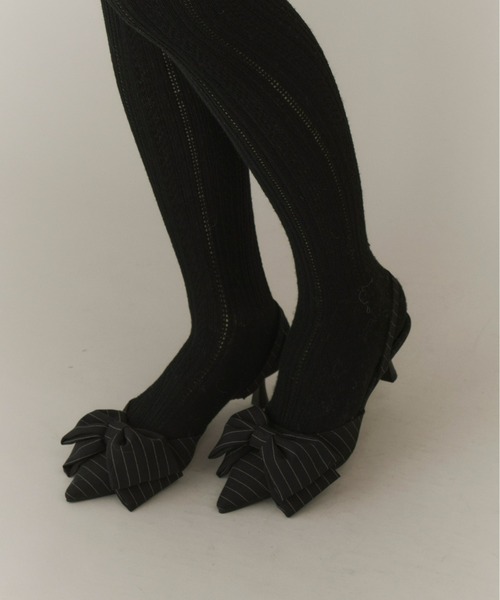 Olu.（オルドット）の「ビッグリボンストラップパンプス（パンプス・レディース・ドット/ブラック/グレー・35/37/39）」の17枚目の写真