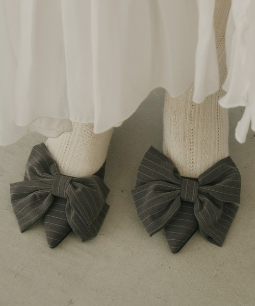 Olu.（オルドット）の「ビッグリボンストラップパンプス（パンプス・レディース・ドット/ブラック/グレー・35/37/39）」の13枚目の写真