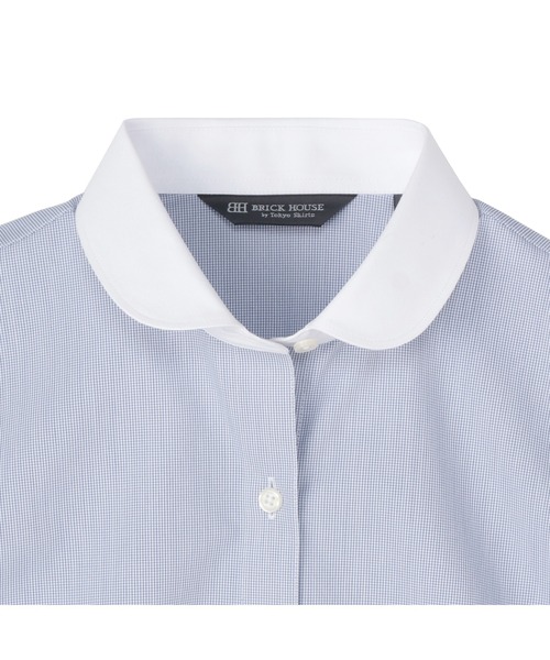 TOKYO SHIRTS（トウキョウシャツ）の「形態安定ノーアイロン ラウンド 7分袖ビジネスワイシャツ（ビジネスシャツ・レディース・ブルー・M/L/LL/XL/S）」の3枚目の写真