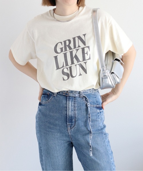 cepo（セポ）の「スラブコットン天竺ロゴショートスリーブTee（Tシャツ/カットソー・レディース・ブルー/オフホワイト/チャコール・M）」の2枚目の写真