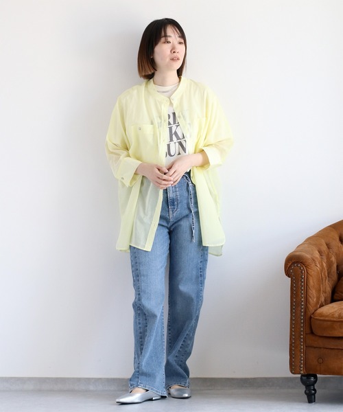 cepo（セポ）の「スラブコットン天竺ロゴショートスリーブTee（Tシャツ/カットソー・レディース・ブルー/オフホワイト/チャコール・M）」の7枚目の写真
