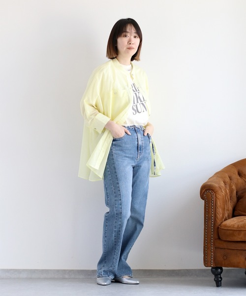 cepo（セポ）の「スラブコットン天竺ロゴショートスリーブTee（Tシャツ/カットソー・レディース・ブルー/オフホワイト/チャコール・M）」の8枚目の写真