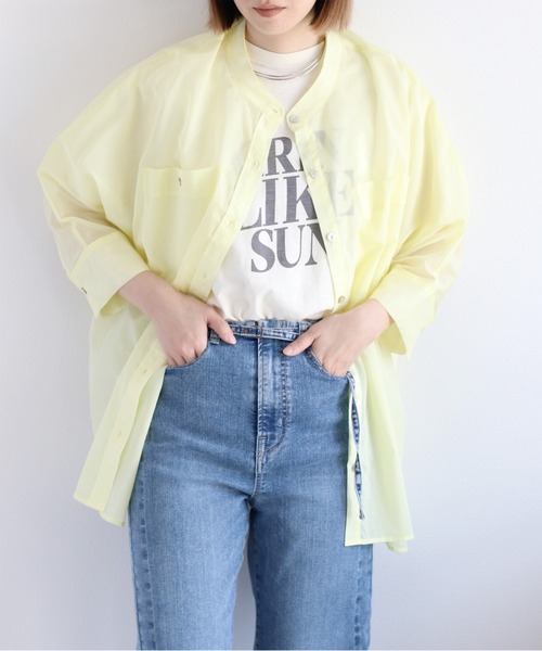 cepo（セポ）の「スラブコットン天竺ロゴショートスリーブTee（Tシャツ/カットソー・レディース・ブルー/オフホワイト/チャコール・M）」の9枚目の写真