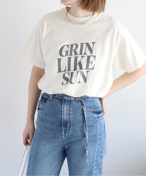 cepo（セポ）の「スラブコットン天竺ロゴショートスリーブTee（Tシャツ/カットソー・レディース・ブルー/オフホワイト/チャコール・M）」の10枚目の写真