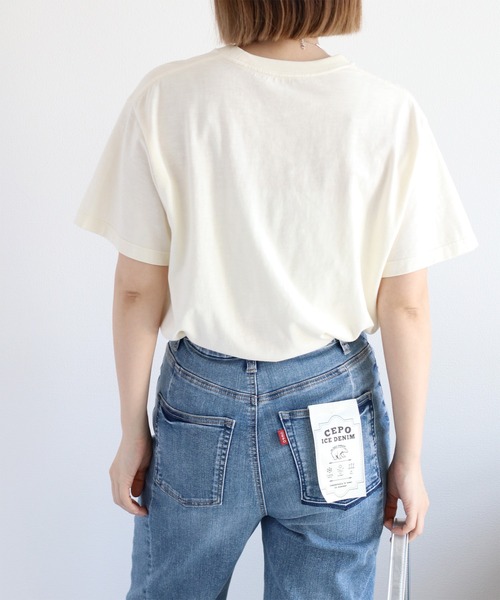 cepo（セポ）の「スラブコットン天竺ロゴショートスリーブTee（Tシャツ/カットソー・レディース・ブルー/オフホワイト/チャコール・M）」の12枚目の写真