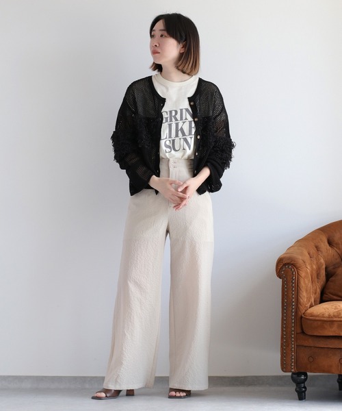 cepo（セポ）の「スラブコットン天竺ロゴショートスリーブTee（Tシャツ/カットソー・レディース・ブルー/オフホワイト/チャコール・M）」の4枚目の写真