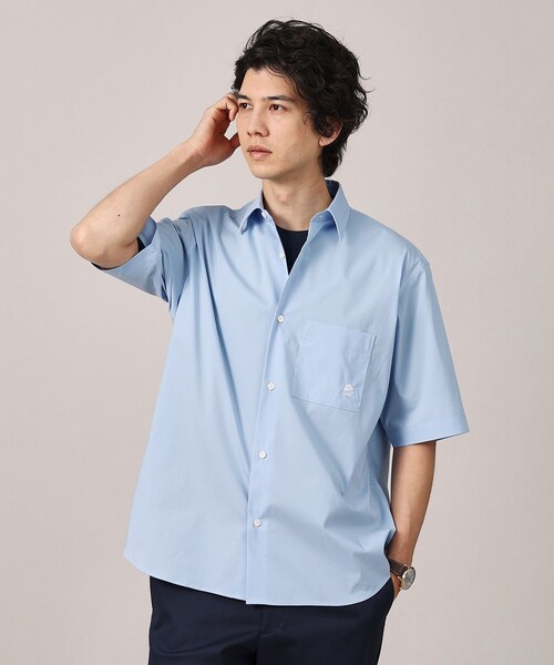 TAKEO KIKUCHI（タケオキクチ）の「【LIMITED】ワンポイント刺繍 半袖シャツ（シャツ/ブラウス・メンズ・ホワイト/ブルー/ネイビー/ブルー系2/ネイビー系2/ホワイト系3/サックスブルー・04/03/02/01/05）」の22枚目の写真