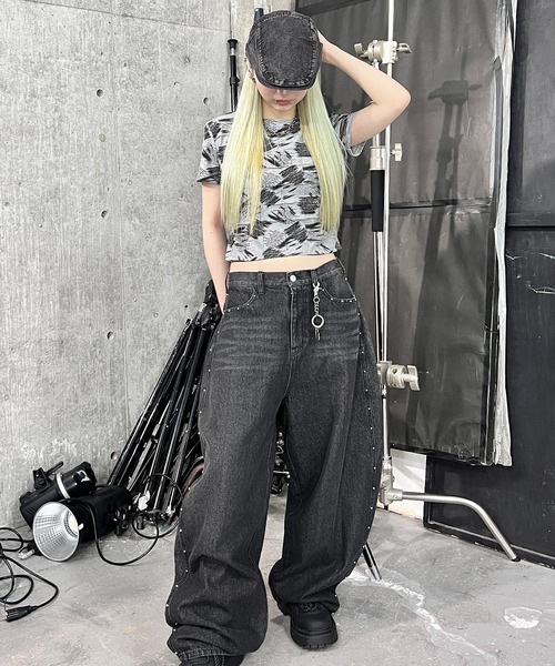 Figments（フィグメンツ）の「オールオーバーパンクロゴＴ（Tシャツ/カットソー・レディース・ホワイト/グレー・FREE）」の9枚目の写真