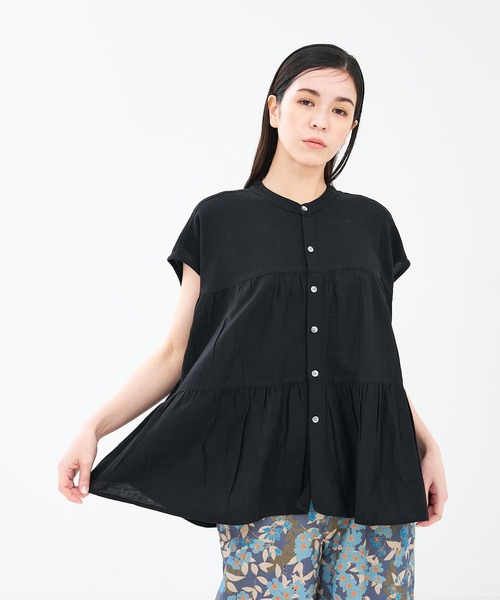 collex（コレックス）の「切替ギャザーブラウス（シャツ/ブラウス・レディース・ブラック/ピンク/ベージュ・フリー）」の2枚目の写真