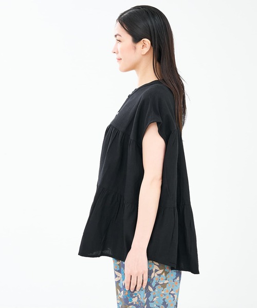 collex（コレックス）の「切替ギャザーブラウス（シャツ/ブラウス・レディース・ブラック/ピンク/ベージュ・フリー）」の4枚目の写真