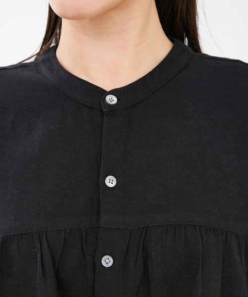 collex（コレックス）の「切替ギャザーブラウス（シャツ/ブラウス・レディース・ブラック/ピンク/ベージュ・フリー）」の6枚目の写真