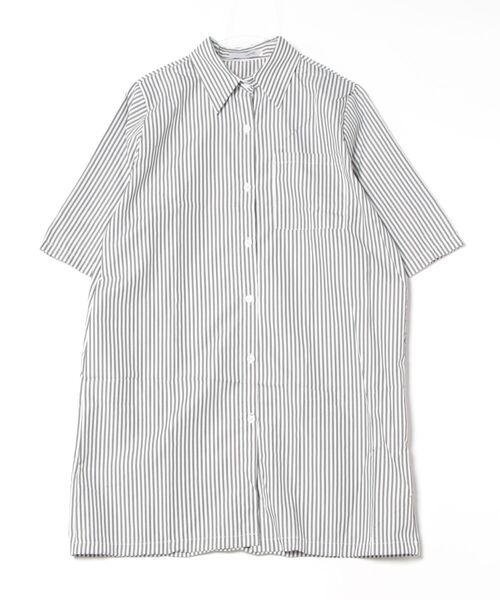 urge：（アージコロン ）の「【URGE：】ストライプ 半袖 シャツ ワンピース（シャツワンピース・レディース・ブラック/ブルー・SMALL/MEDIUM/LARGE/X-LARGE）」の7枚目の写真