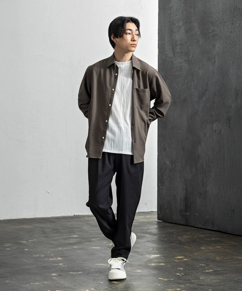 +CLOSET(プラスクローゼット)の「ウェーブテクスチャTシャツ(Tシャツ/カットソー・メンズ・グレー/ホワイト/ブラック・X-LARGE/LARGE/MEDIUM)」の10枚目の写真