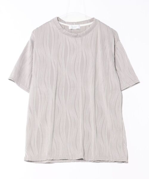 +CLOSET(プラスクローゼット)の「ウェーブテクスチャTシャツ(Tシャツ/カットソー・メンズ・グレー/ホワイト/ブラック・X-LARGE/LARGE/MEDIUM)」の5枚目の写真