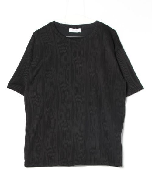 +CLOSET(プラスクローゼット)の「ウェーブテクスチャTシャツ(Tシャツ/カットソー・メンズ・グレー/ホワイト/ブラック・X-LARGE/LARGE/MEDIUM)」の11枚目の写真