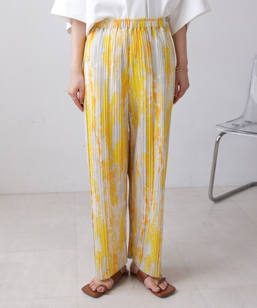 Bou Jeloud 総柄 スリムパンツ 秋色 マルチカラー モードエスニック Bab / Bou Jeloud｜カラーリーフ柄パンツ | Rakuten Fashion